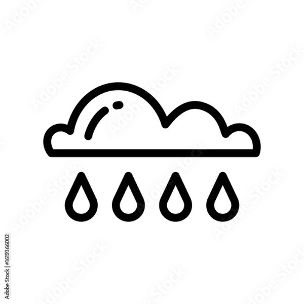 Obraz Rain Cloud icon thin single monoline