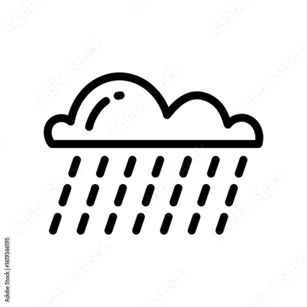 Obraz Rainfall icon thick bold line