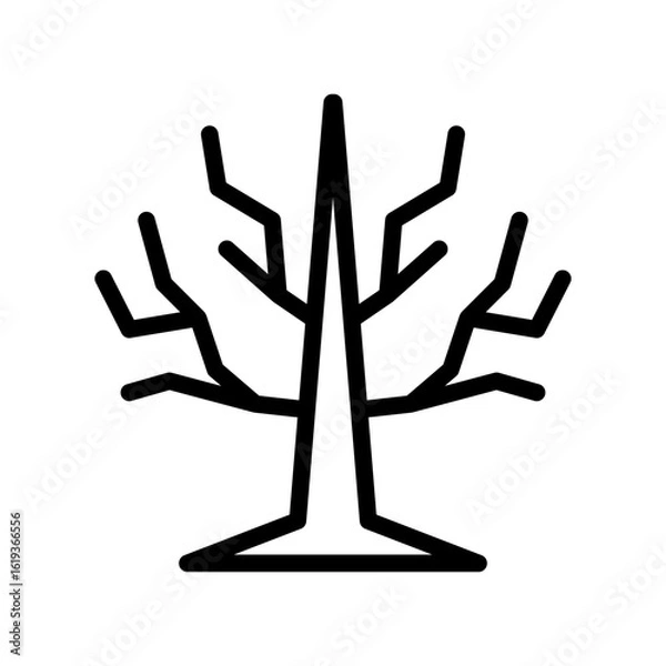 Obraz Tree icon thin single monoline