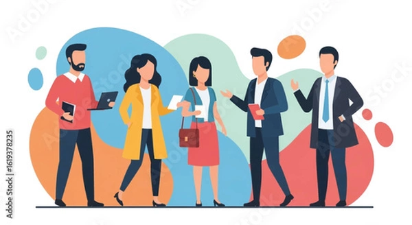 Fototapeta Diverse business team collaborating, perfect for website banners, presentations, or brochures.
