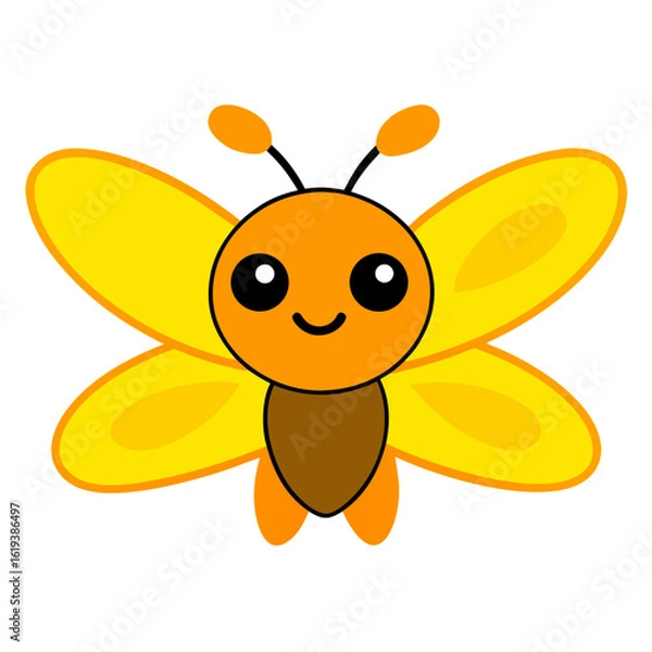 Obraz Cartoon Firefly Vector Illustration Glowing with Happy Expression