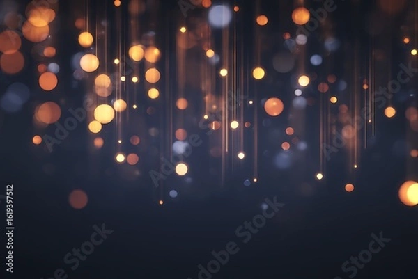Fototapeta Abstract background with glowing bokeh lights and falling sparks creating a magical and ethereal atmosphere perfect for celebrations or festive events