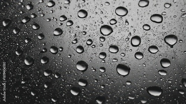 Fototapeta Close-up view of water droplets on a surface.