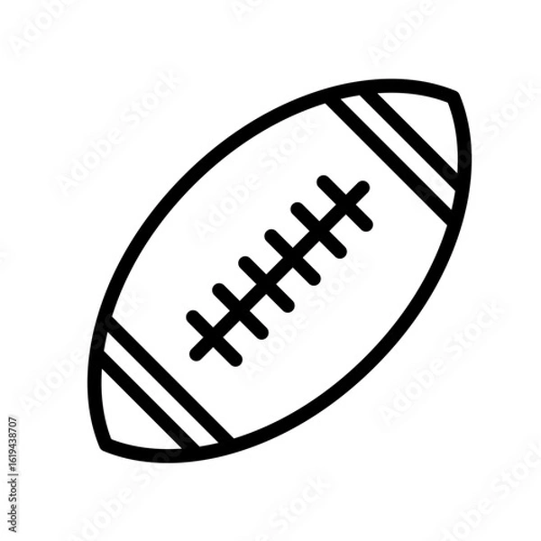 Obraz Rugby Ball icon thin single line