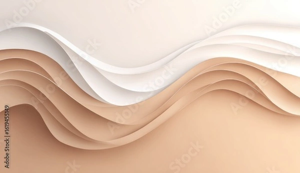 Fototapeta Soft, flowing, layered curves in beige and cream