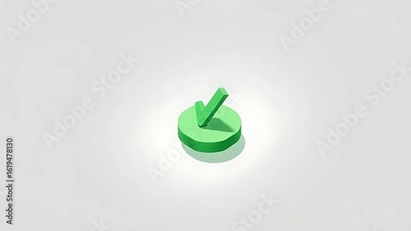 Fototapeta A minimalist green checkmark symbolizing approval and trust in a corporate environment.