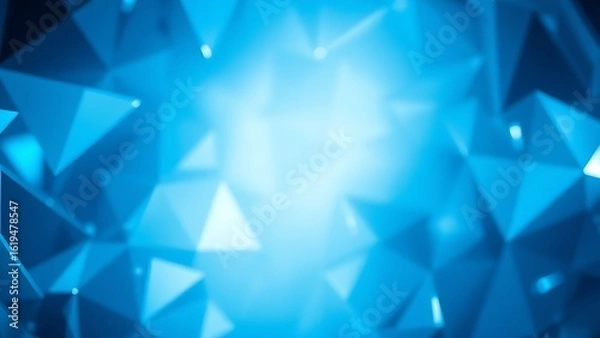 Fototapeta Futuristic blue and silver geometric patterns form an abstract, gradient-lit background.