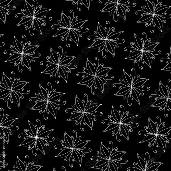 Fototapeta black and white seamless pattern