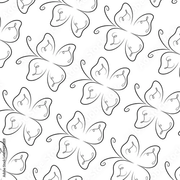 Fototapeta Butterfly seamless pattern 