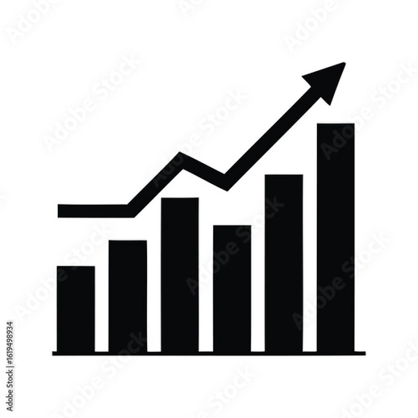 Fototapeta Business growth chart demonstrating positive trend in financial performance illustration