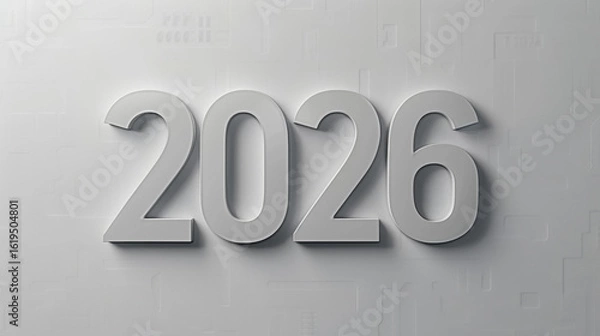 Obraz Bold 3d white numbers representing the year 2026