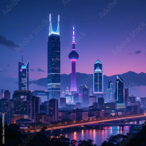 Fototapeta 도시 야경