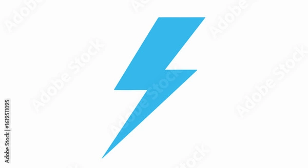 Fototapeta Simple Light Blue Lightning Bolt Graphic Illustration