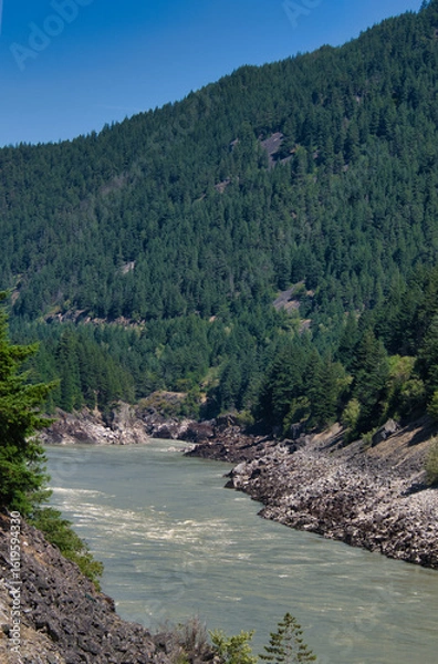 Fototapeta A view of the muddy Fraser River around Hell's Gate.      BC Canada
