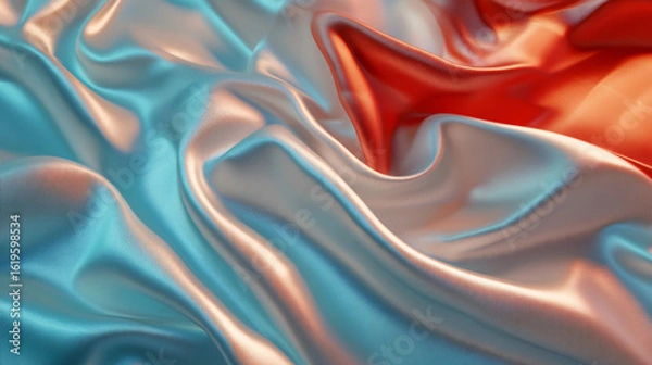 Fototapeta Rich red and blue fabric featuring a unique pattern that captures attention with its bold colors