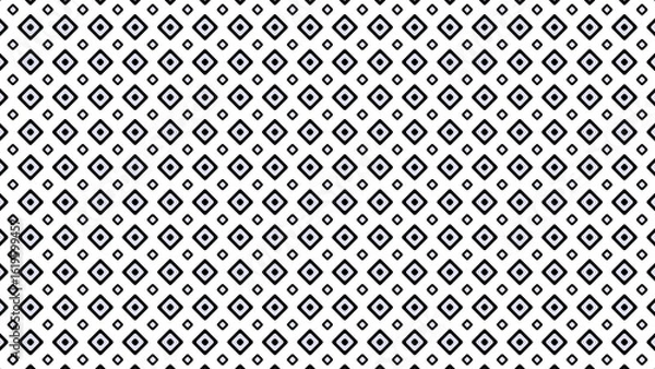 Fototapeta Repeating pattern of black outlined diamonds with smaller diamonds inside on white background