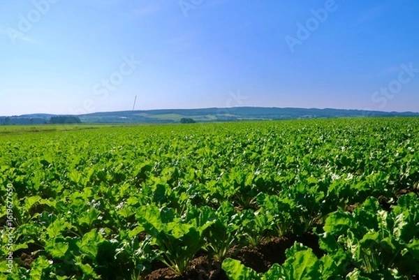 Obraz テンサイ畑・砂糖大根・北の大地（北海道・上士幌町）