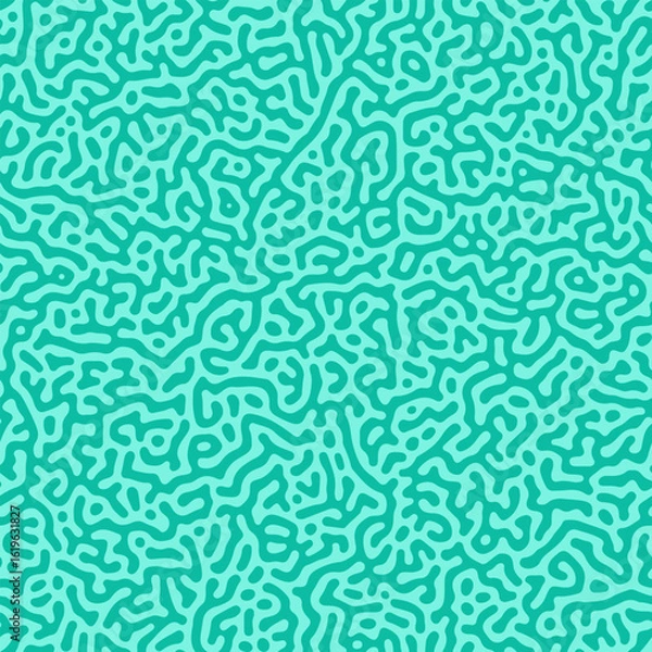 Obraz Chaotic green stripes, seamless Turing pattern. Hand drawn vector illustration