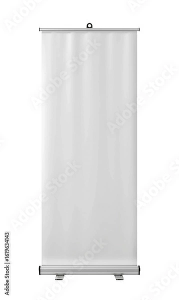 Fototapeta Blank roller banner mockup isolated on transparent background. Billboard and Presentation concept