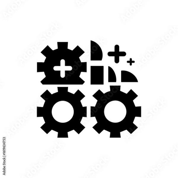 Fototapeta Modern gear icon for engineering or automation