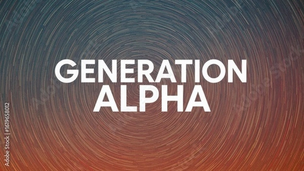 Obraz Generation Alpha. Generation Alpha text glowing futuristic digital bac