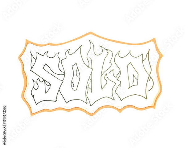 Fototapeta Ignite passion with bold SOLO graffiti art, perfect for edgy designs or creative projects that demand attention