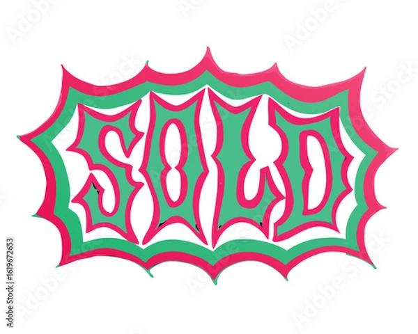 Obraz Vibrant sold sticker graphic for online shops and retail stores adds fun pop to your marketing