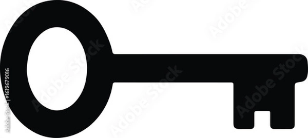 Obraz Silhouette key antique opening security access vector Illustrator