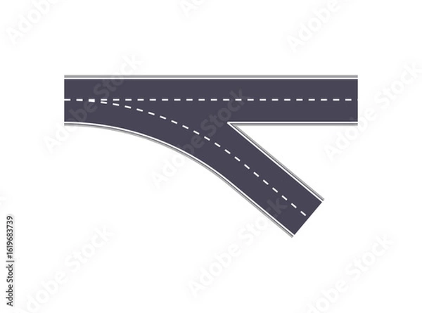 Fototapeta Set tracks and winding road curve pathway