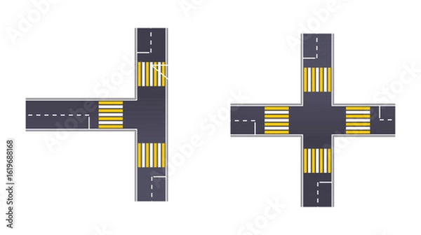 Fototapeta Set tracks and winding road curve pathway