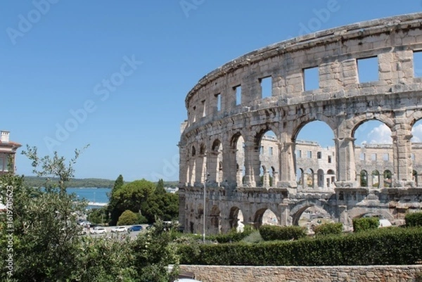 Fototapeta The Pula Arena from the mainland