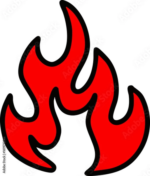 Fototapeta red burn fire cartoon element