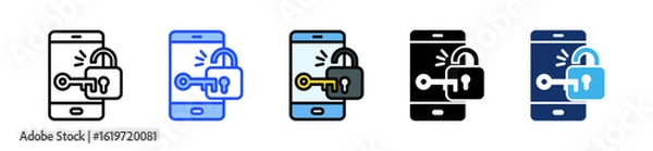 Fototapeta Secure Login Icon Collection With Multiple Styles