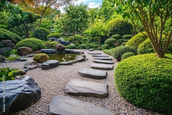 Obraz Serene Japanese-style garden path