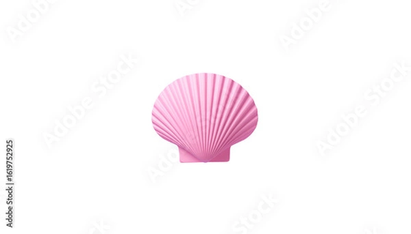 Fototapeta Bright pink seashell from the ocean isolated on white background