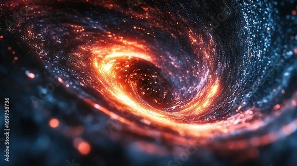 Obraz Abstract Cosmic Swirl with Vibrant Light and Particle Space Illustration