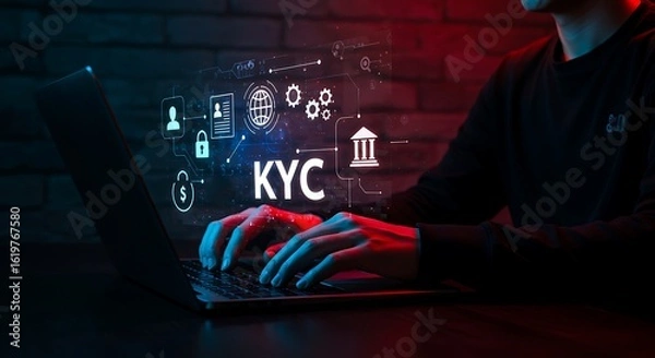Fototapeta KYC Know Your Customer Digital Verification
