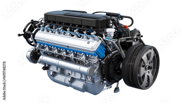 Fototapeta Isolated Automotive Engine Powering Vehicle With Transparent Background png form