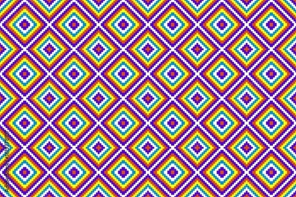 Fototapeta Abstract geometric seamless pattern. Wallpaper, scrapbook, wrapping paper, print, ornament, textile, fabric, pixel, art, texture, etc.