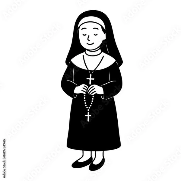 Fototapeta 修道士_線画_ai