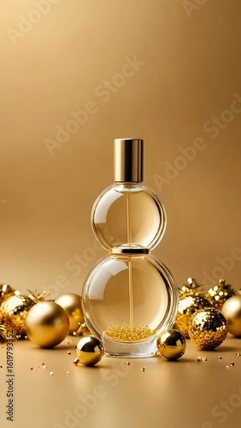 Obraz golden perfume bottle