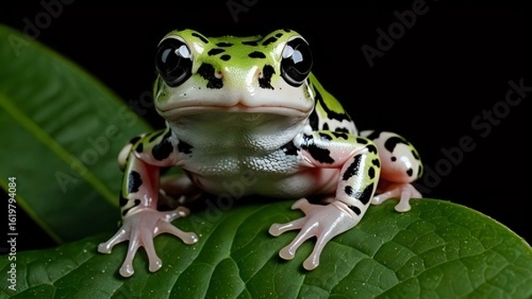 Obraz frog on a leaf