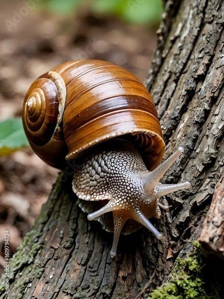 Obraz snail on a leaf