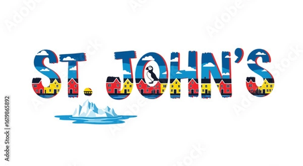 Obraz St Johns Newfoundland Colorful Letters.