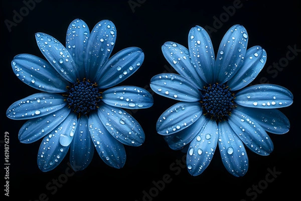 Obraz white daisy on black background