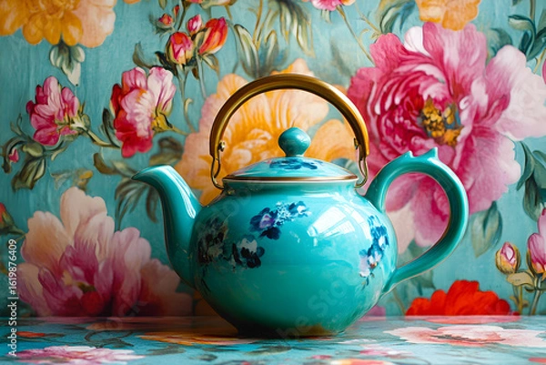 Obraz teapot and flower