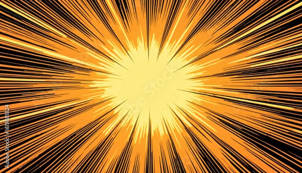 Obraz Orange Yellow Burst Comic Illustration