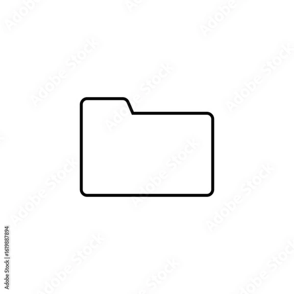 Obraz folder button isolated on white background icon minimalistic simplified flat web