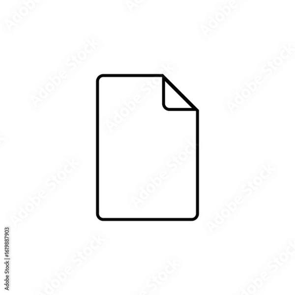 Obraz blank a4 paper button isolated on white background icon minimalistic simplified flat web