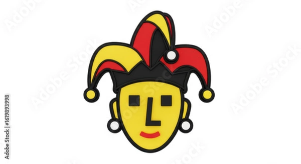 Obraz Isolated Cartoon Jester Face
